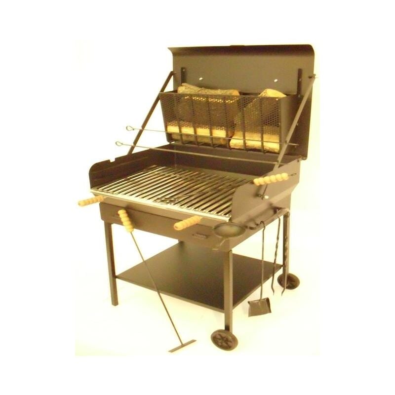 foto del prodotto barbecue legna carbonella modello gran ristoro in ferro battuto
