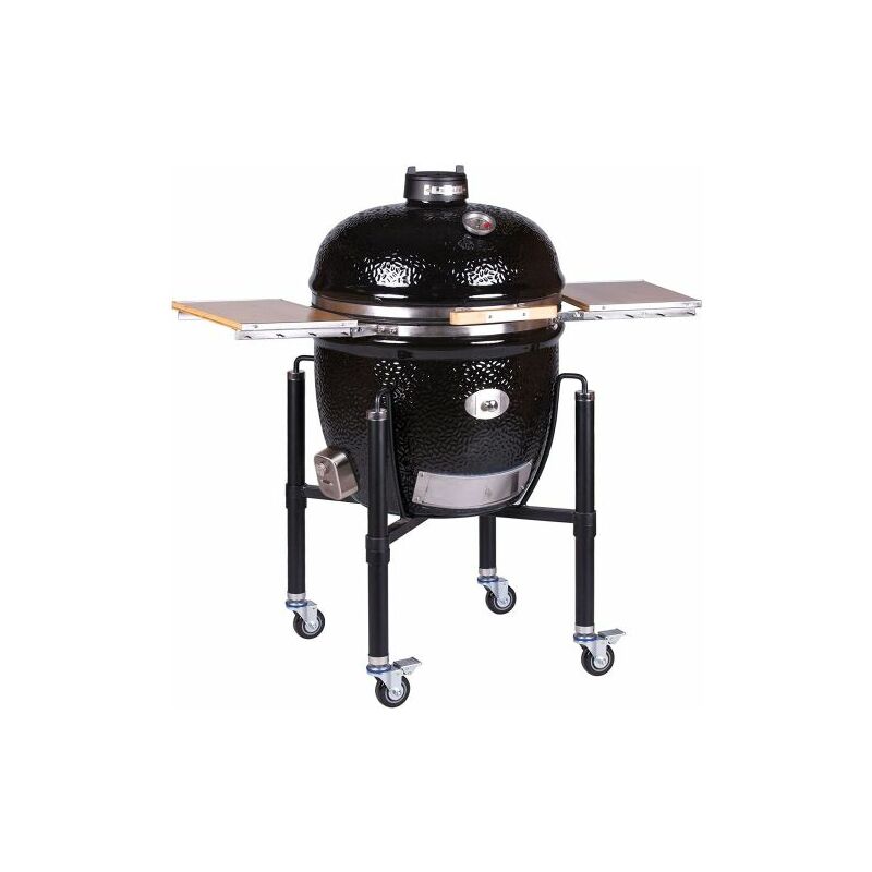 foto del prodotto barbecue monolith lechef bbq pro series 2.0 nero con carrello e mensole 38125 