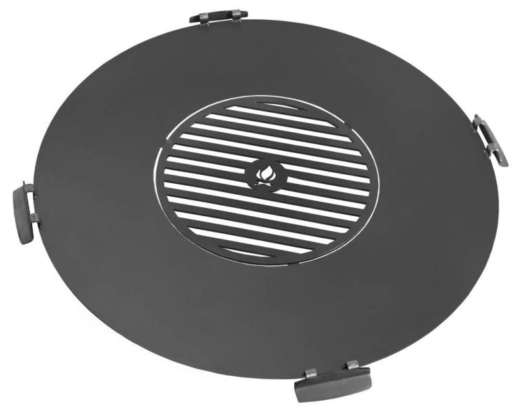 foto del prodotto barbecue piastra grill da 82 cm per braciere con griglia da 40 cm e 4 manici