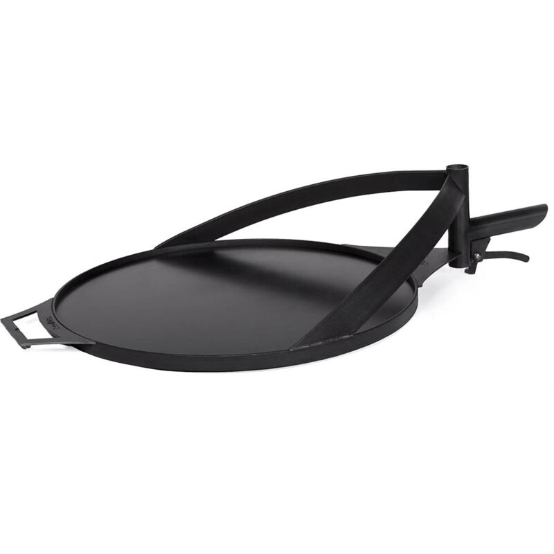 foto del prodotto barbecue piastra grill in acciaio naturale 50 cm con manico per braciere bandito e montana x.
