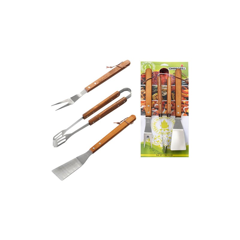 foto del prodotto barbecue set 3 utensili inox 03430