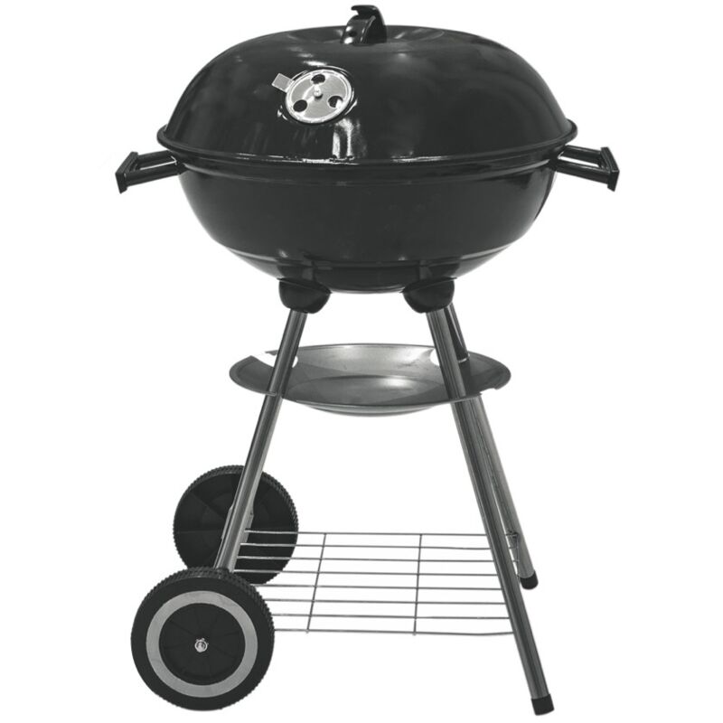 foto del prodotto barbecue tondo con coperchio cm.48x72 h con griglia cromata rimovibile