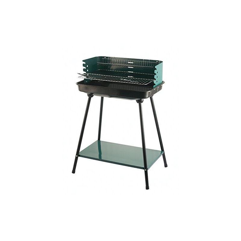 foto del prodotto barbeque rettangolare in acciaio 58x38xh82 verde con ripiano