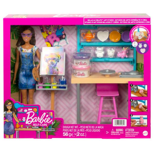 foto del prodotto barbie relax and create atelier playset con bambola e plastilina per vasi e pittura 25 accessori alta 29 cm regalo per bambini 3 7 anni