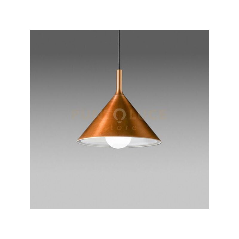 foto del prodotto barbie s g lampadario a sospensione in alluminio rame bianco opaco 1 luce attacco e27 d.40cm