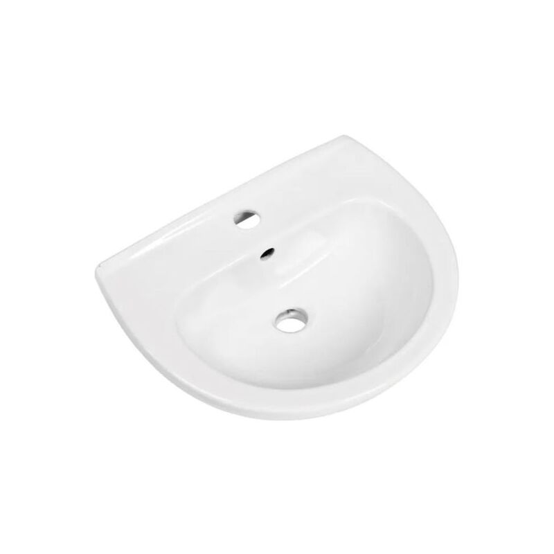 foto del prodotto barbottina - lavabo a parete tondo in ceramica bianca cm.45x36