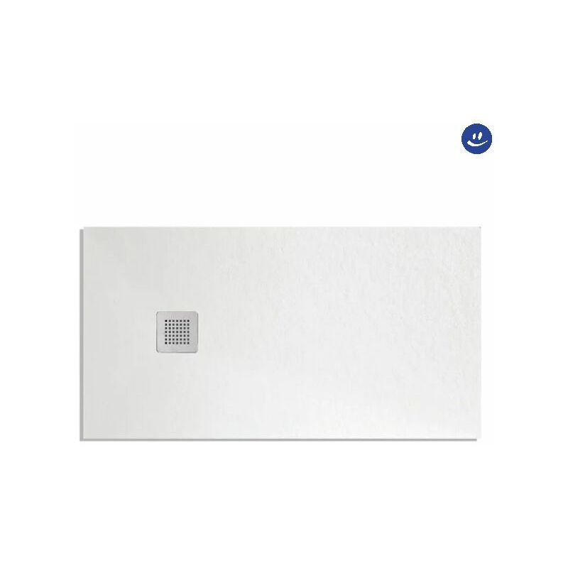 foto del prodotto barbottina piatto doccia rettangolare in marmoresina bianco modello stone free h2,8 cm 80x140