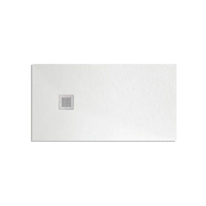 foto del prodotto barbottina piatto doccia rettangolare in marmoresina bianco modello stone free h2,8 cm 90x120