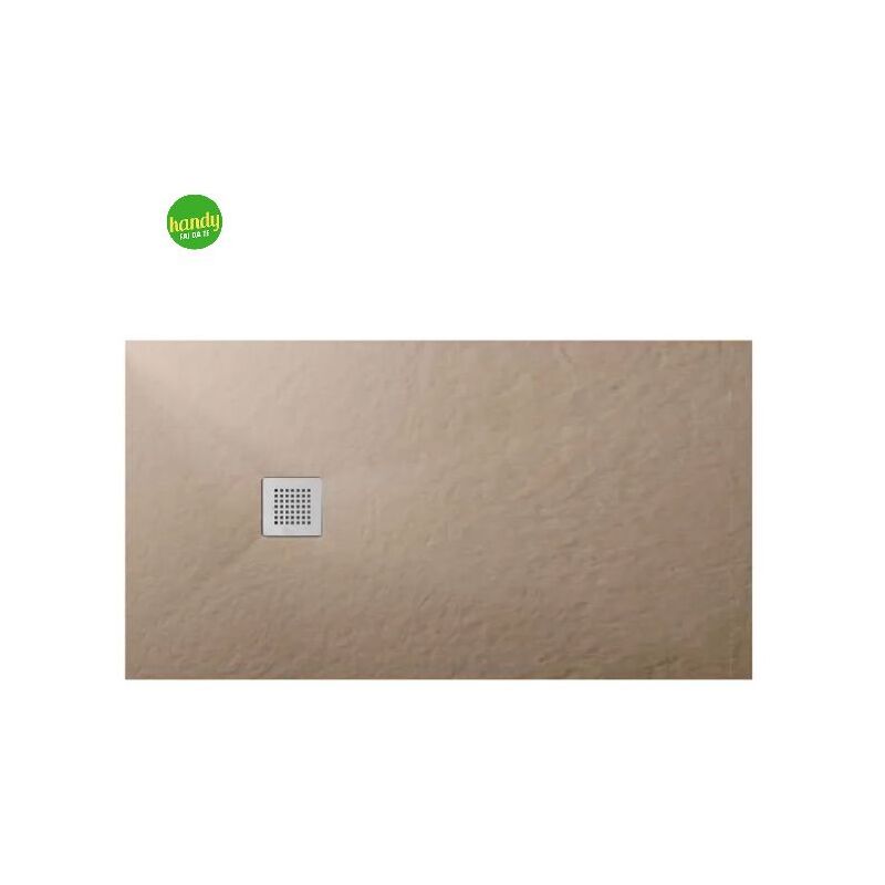foto del prodotto barbottina piatto doccia rettangolare in marmoresina sabbia modello stone free h2,8 cm 70x120