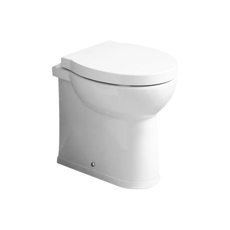foto del prodotto barbottina vaso wc a terra filo parete in ceramica bianca serie ischia vaso multi filoparete