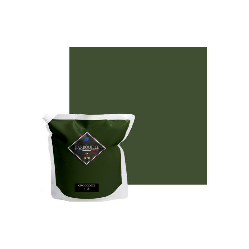foto del prodotto barbouille pittura acrilica lavabile satinata per pareti, soffitti, mobili e legno 2,5l verde coccodrillo