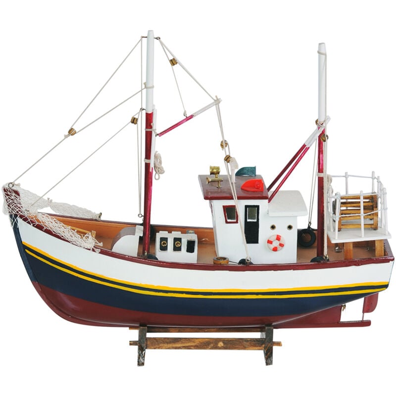 foto del prodotto barca da pesca in legno per modellismo e decorazione