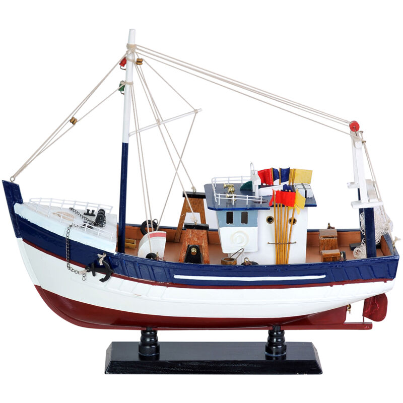 foto del prodotto barca da pesca in legno per modellismo regalo nautico marinaio e collezione nautica