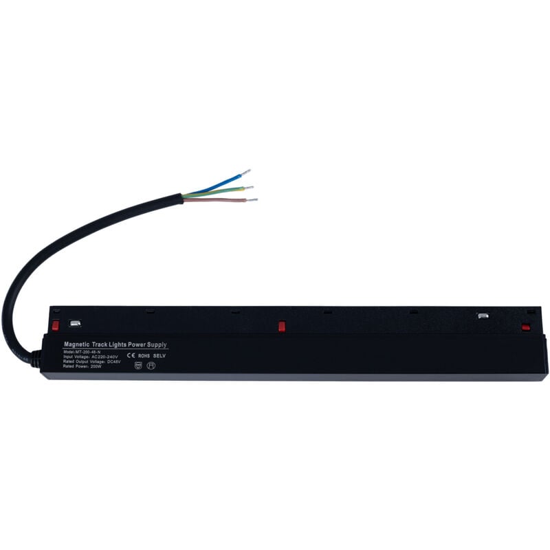 foto del prodotto barcelona led alimentatore a binario magnetico 48v 200w nero