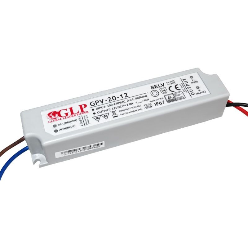 foto del prodotto barcelona led alimentatore a tenuta stagna 12v dc 20w ip67 glp