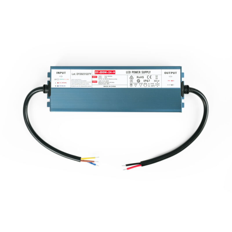 foto del prodotto barcelona led alimentatore slim a tenuta stagna 200w 24v 8,33a ip67