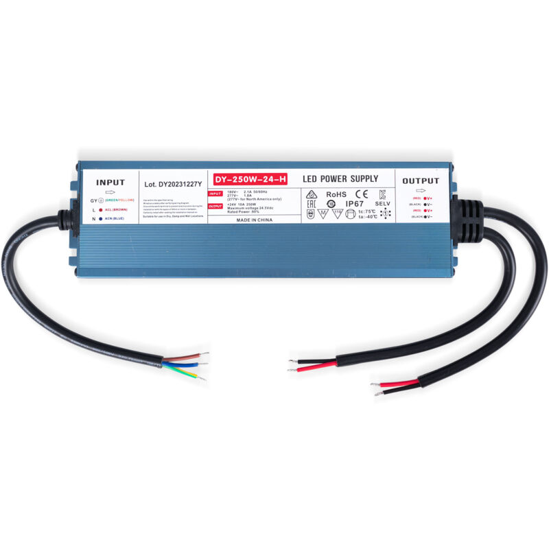 foto del prodotto barcelona led alimentatore slim a tenuta stagna 250w 24v 10,4a ip67