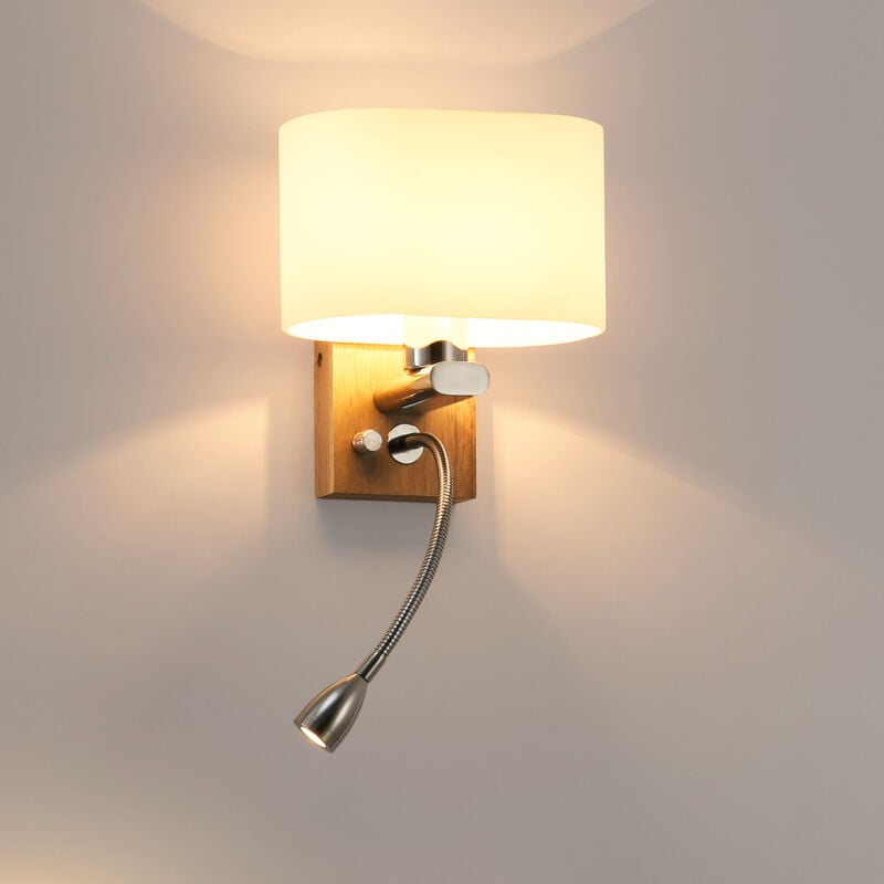 foto del prodotto barcelona led applique con lampada da lettura led arti e27 3w bianco caldo