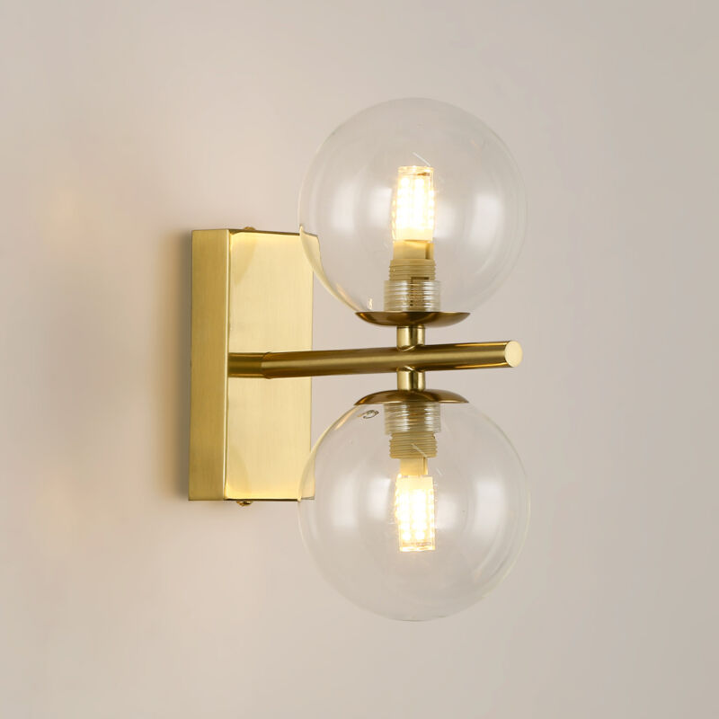 immagine 0 del prodotto barcelona led applique da parete con doppia sfera in vetro cantha 2 x g9