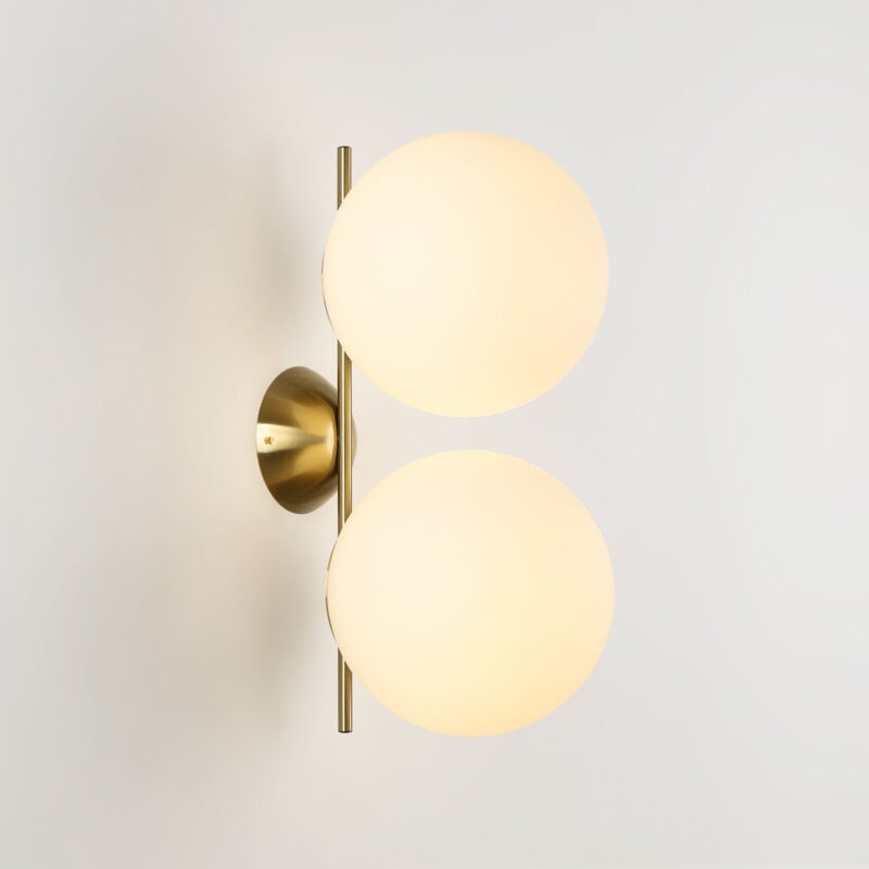 foto del prodotto barcelona led applique da parete doppia sfera di vetro vic 220 e27 22cm