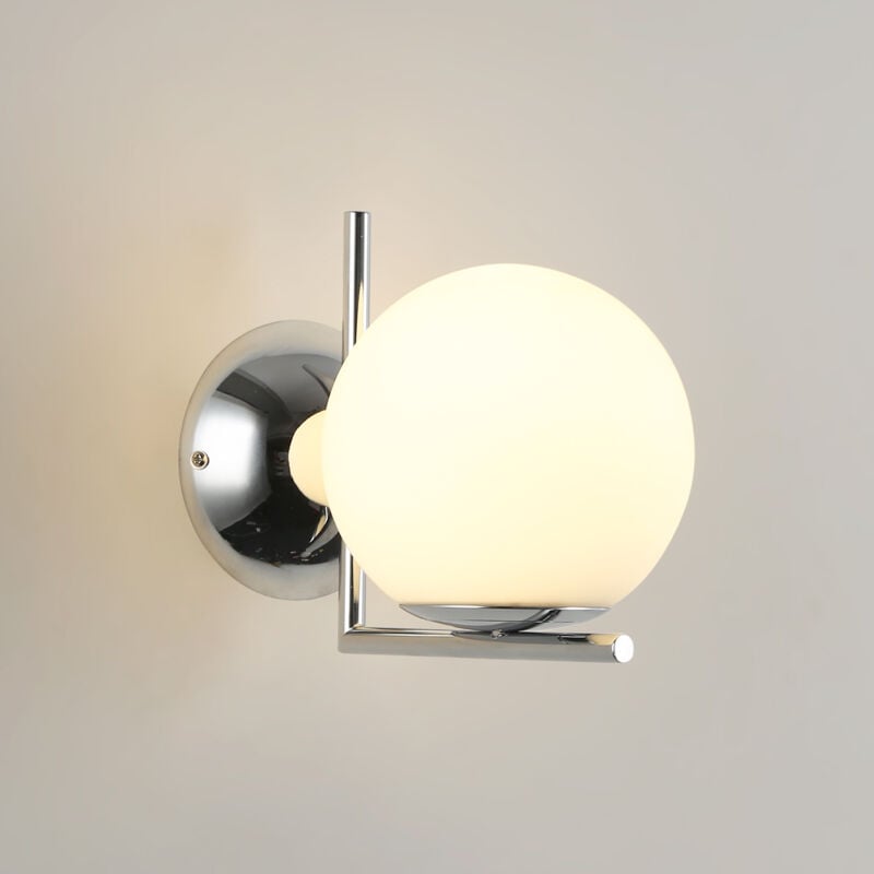 foto del prodotto barcelona led applique da parete sfera in vetro atom e27 15cm