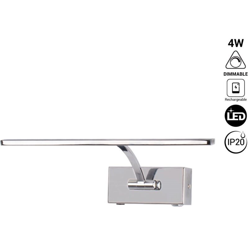 foto del prodotto barcelona led applique led con batteria per quadri dimmerabile 4w 34cm bianco caldo