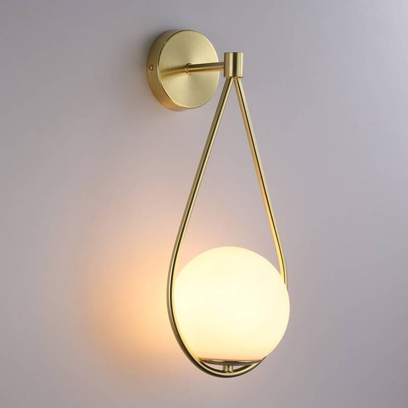 foto del prodotto barcelona led applique sfera di cristallo clara e14