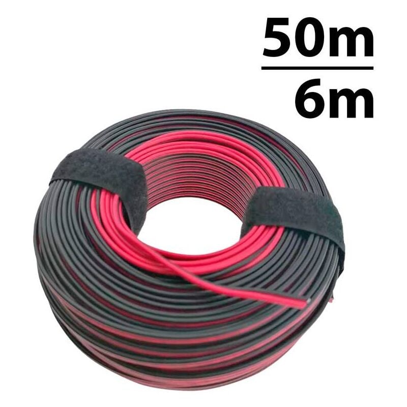 foto del prodotto barcelona led cavo bipolare rosso nero 2x0,52 12 24v