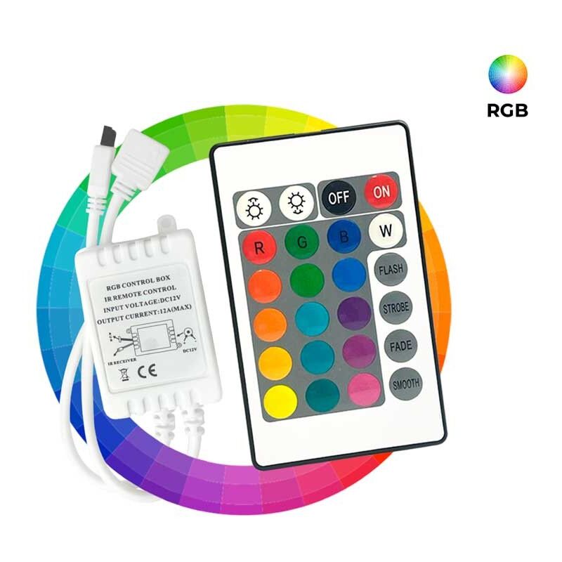 foto del prodotto barcelona led controller striscia led rgb 2 amp per canale, telecomando ir 24