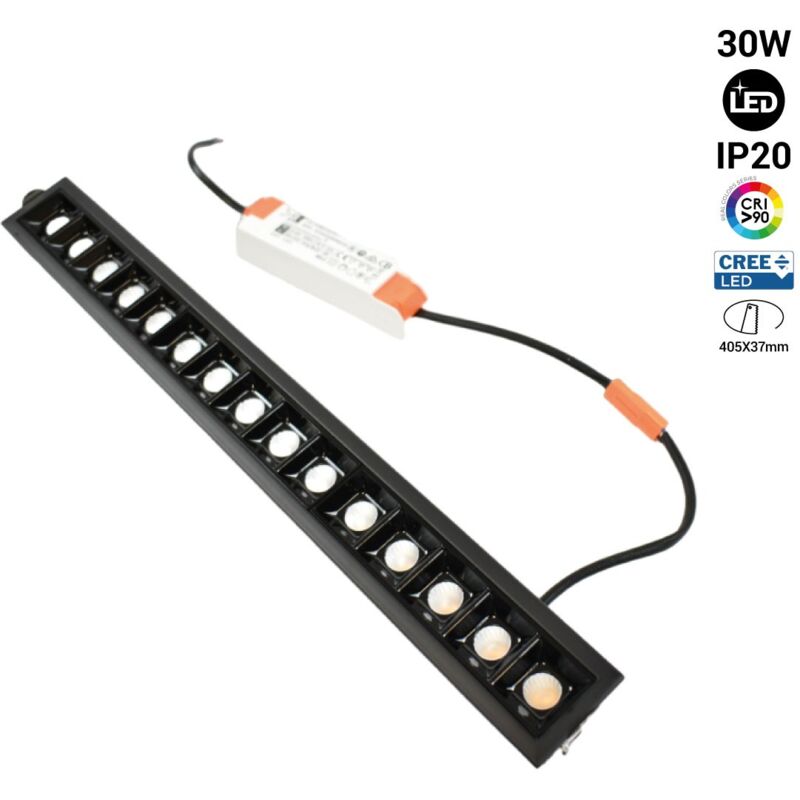 foto del prodotto barcelona led faretto da incasso lineare led 30w ugr18 bianco caldo