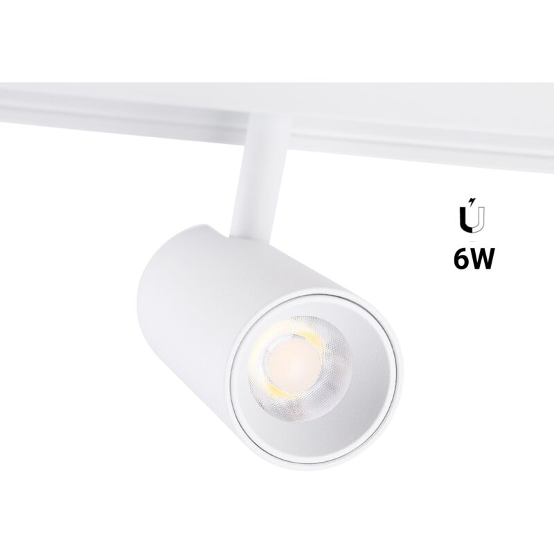 foto del prodotto barcelona led faretto led a binario magnetico 48v 6w bianco bianco neutro