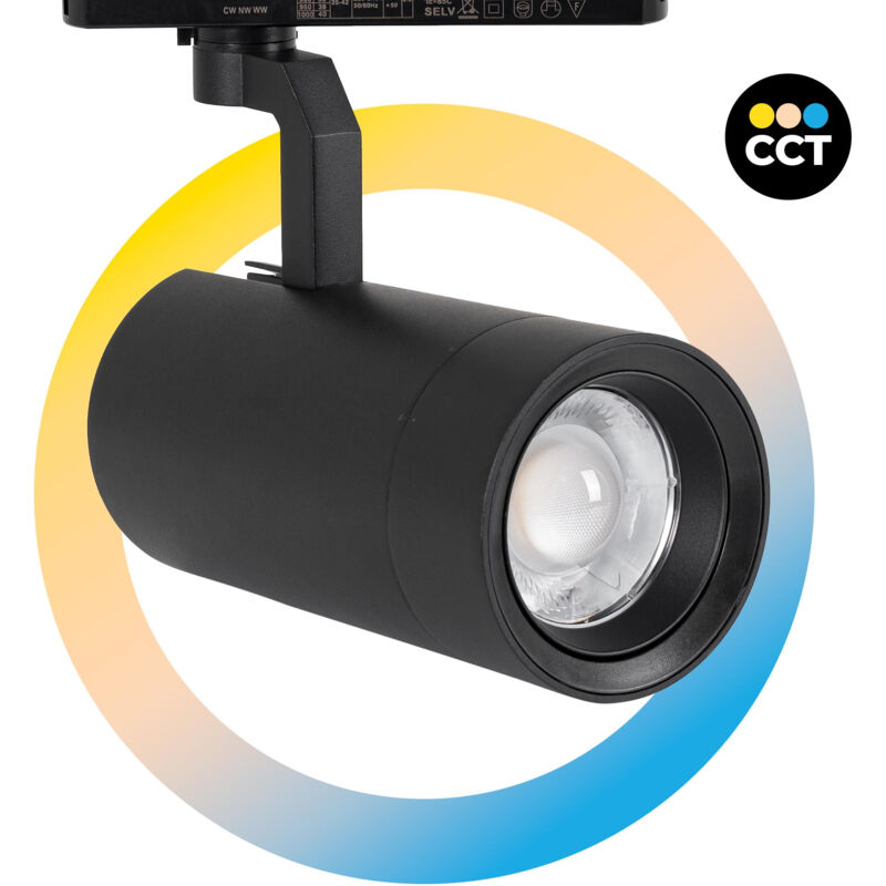 foto del prodotto barcelona led faretto led a binario monofase 35w cct zoom 20 60 cri 90