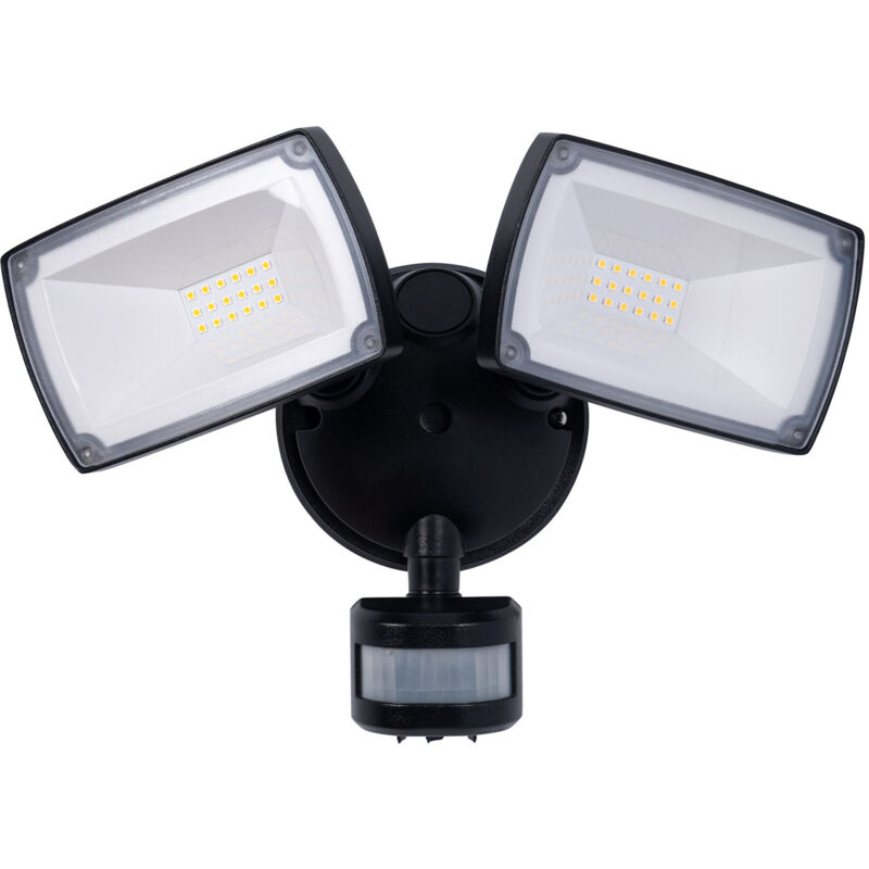 foto del prodotto barcelona led faretto led doppio per esterni con sensore pir 30w 4000k ip54