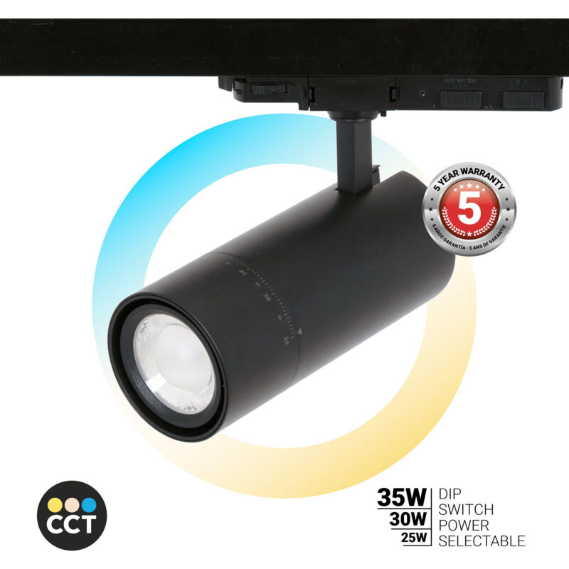 foto del prodotto barcelona led faretto led per binario trifase potenza regolabile zoom 