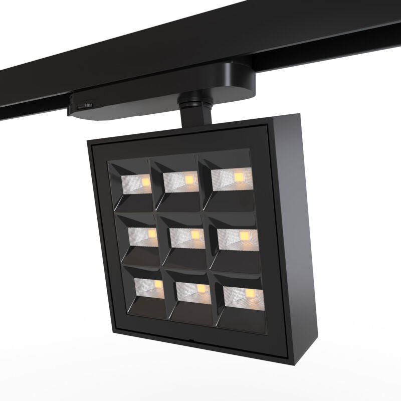 foto del prodotto barcelona led faretto led quadrato a binario trifase potenza regolabile bianco neutro