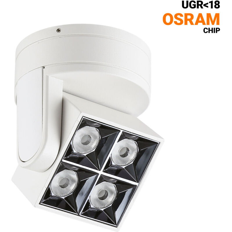 foto del prodotto barcelona led faretto led quadrato orientabile 8w da soffitto cct ugr18 