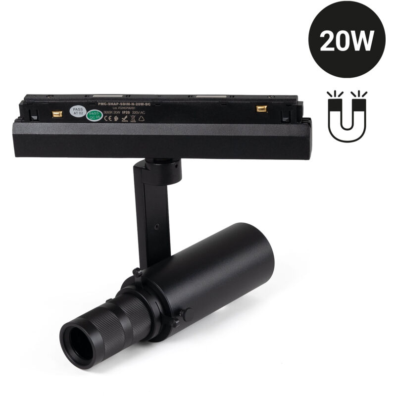 foto del prodotto barcelona led - faretto sagomatore per binario magnetico 48v - 20w - 20º-35º - bianco caldo