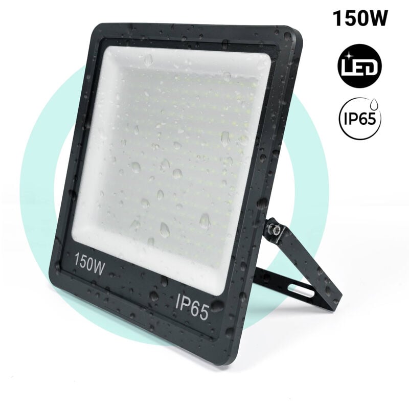foto del prodotto barcelona led faro led da esterno 150w nero ip65 6000k bianco freddo