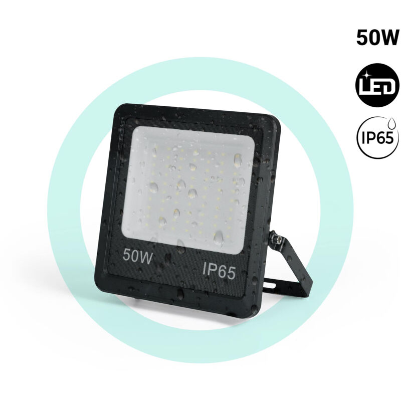 foto del prodotto barcelona led faro led da esterno 50w nero ip65 bianco freddo