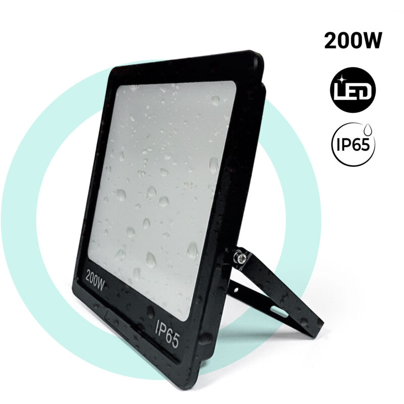 foto del prodotto barcelona led faro led esterno 200w nero ip65 6000k bianco freddo