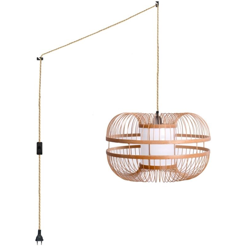 foto del prodotto barcelona led - lampada a sospensione in bambù giapponese 'kaizen' con