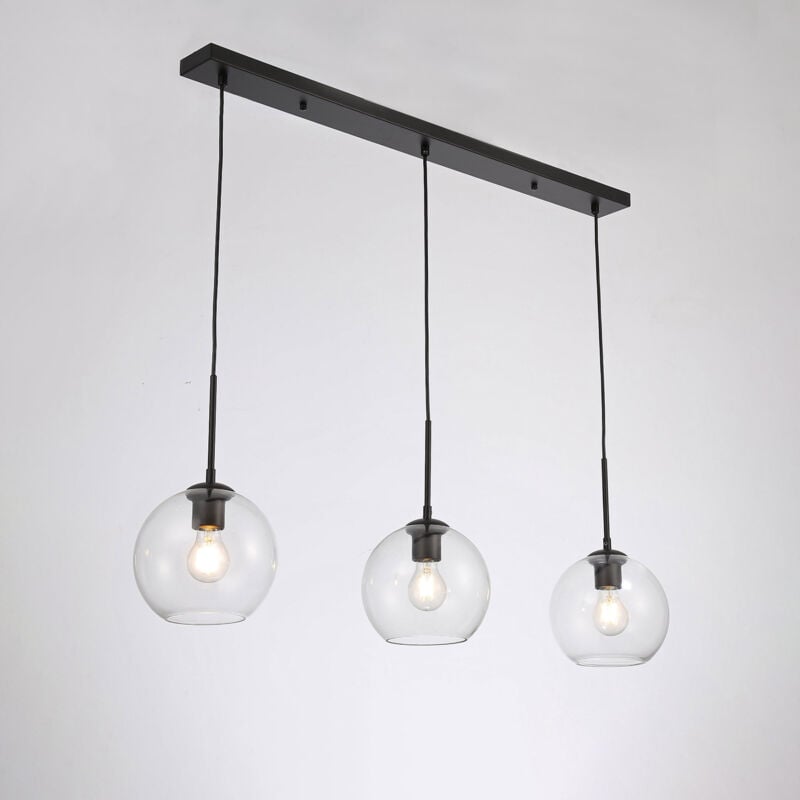 foto del prodotto barcelona led lampada a sospensione tripla in vetro merce 3 x e27