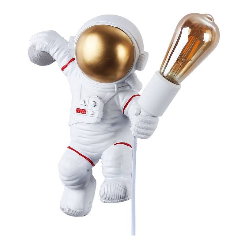 foto del prodotto barcelona led lampada da parete astronauta conrad con interruttore e spina