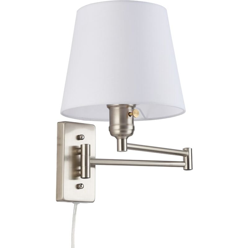 foto del prodotto barcelona led lampada da parete clark con braccio articolato e spina e27