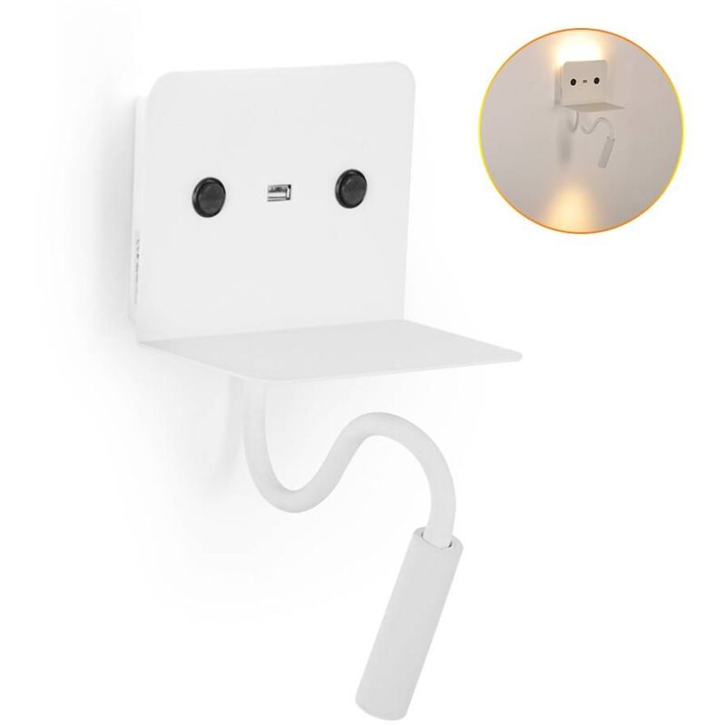 foto del prodotto barcelona led lampada da parete led da lettura slange 3w 6w, orientabile e