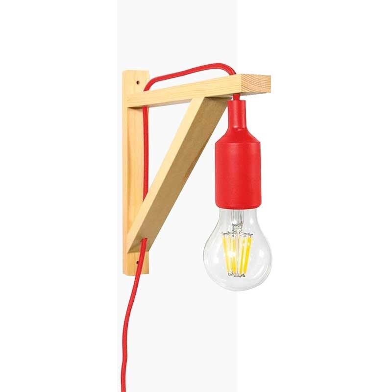 foto del prodotto barcelona led lampada da parete nordica yojo montatura in legno e lampada a