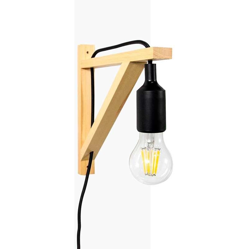 foto del prodotto barcelona led lampada da parete nordica yojo montatura in legno e lampada a