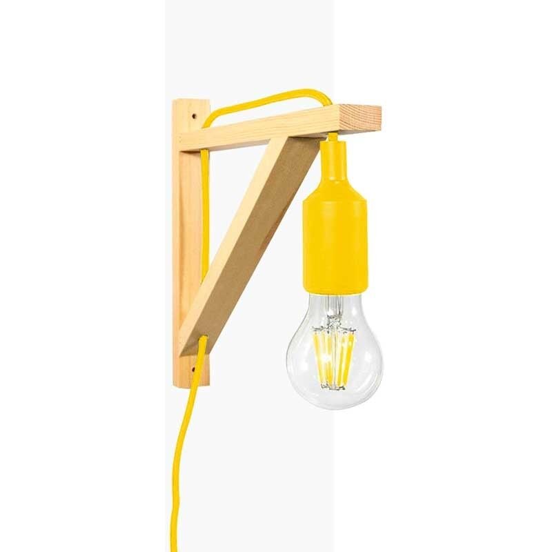 foto del prodotto barcelona led lampada da parete nordica yojo montatura in legno e lampada a