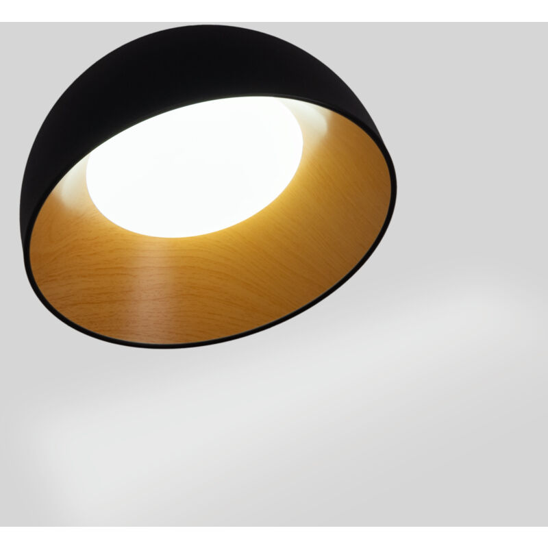 foto del prodotto barcelona led lampada da soffitto led obliqua cct 12w effetto legno 35cm