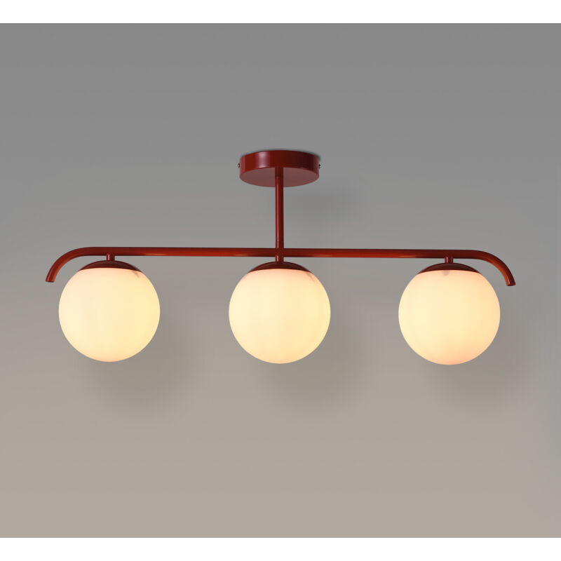 foto del prodotto barcelona led lampada da soffitto tripla sfera di cristallo tal 3xe27